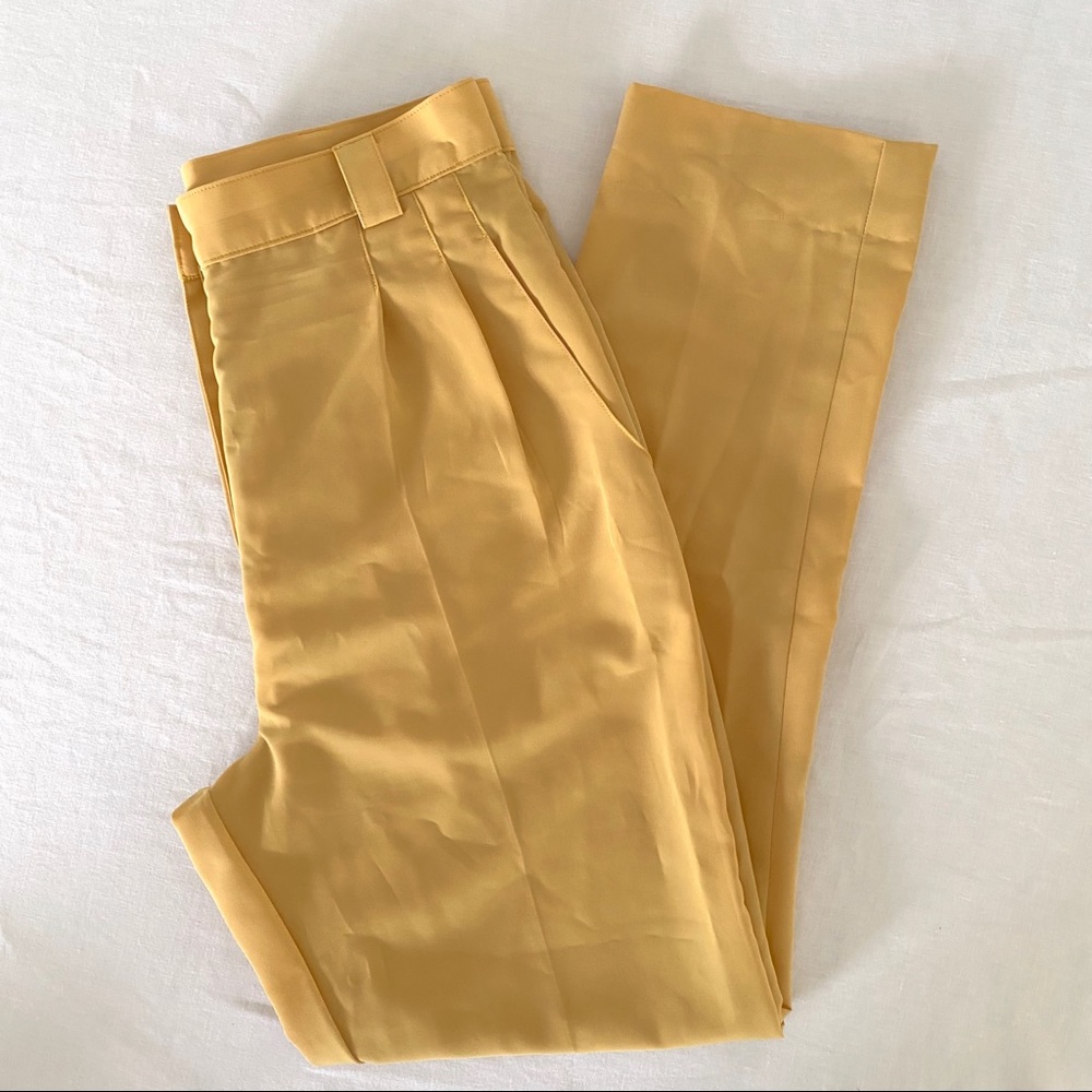 American Apparel High-Waist Pleated Pant in Golden Poppy / Medium